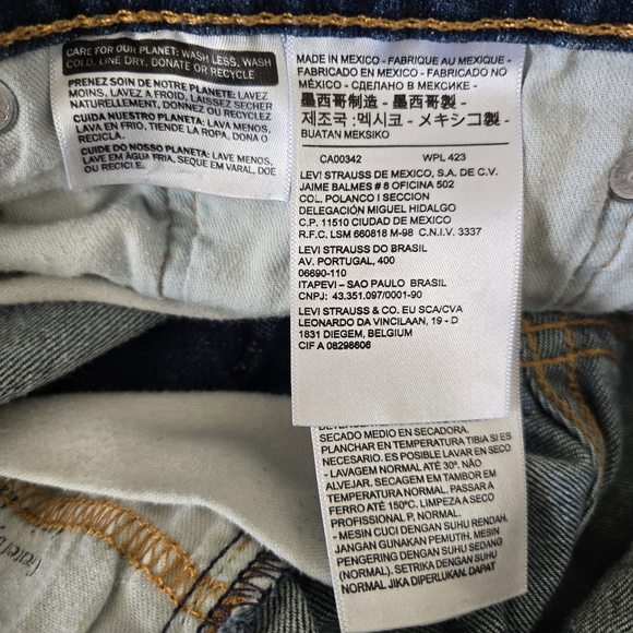 LEVI'S 513 CLASSIC JEANS MENS DARK BLUE DENIM STRAIGHT LEG ZIPPER FRONT SZ 36X32 - Picture 10 of 11